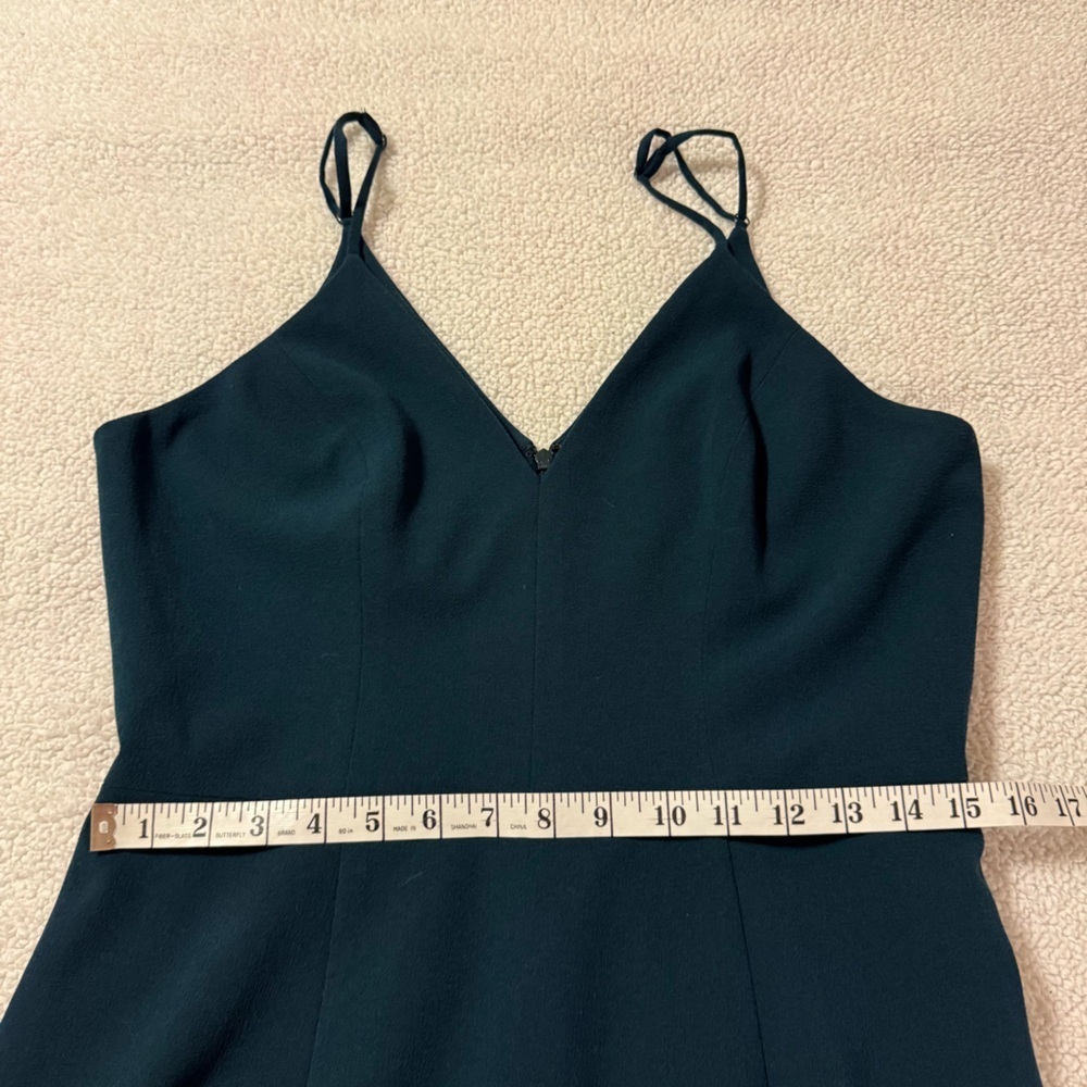 Dress the Population Wendy Sleeveless Ruffle Midi Dress Pine Green High Low - Picture 6 of 10